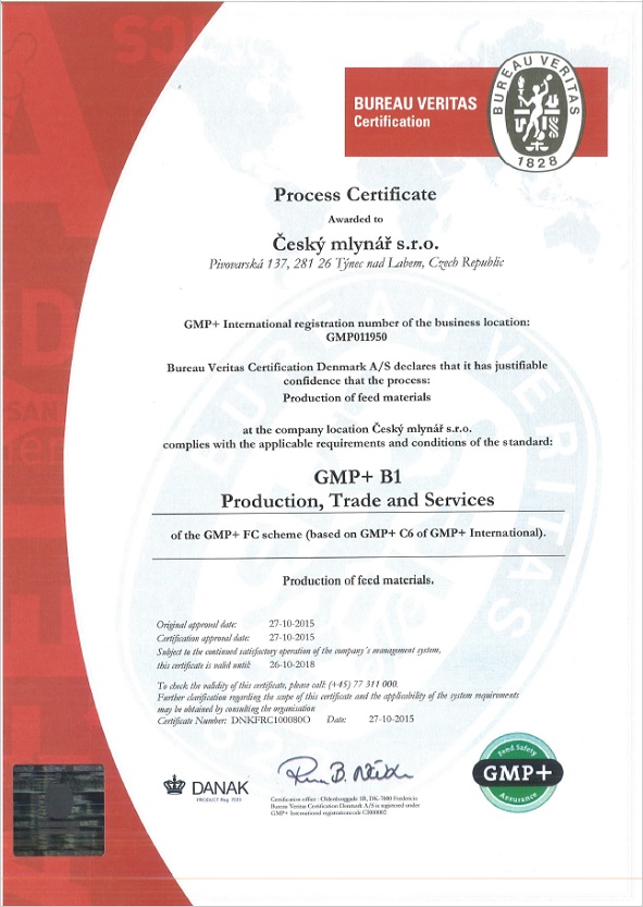 CZECHMILL Certifikát Bureau Veritas